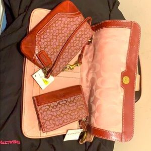 Coach handbag plus wristlet & coin/card wallet